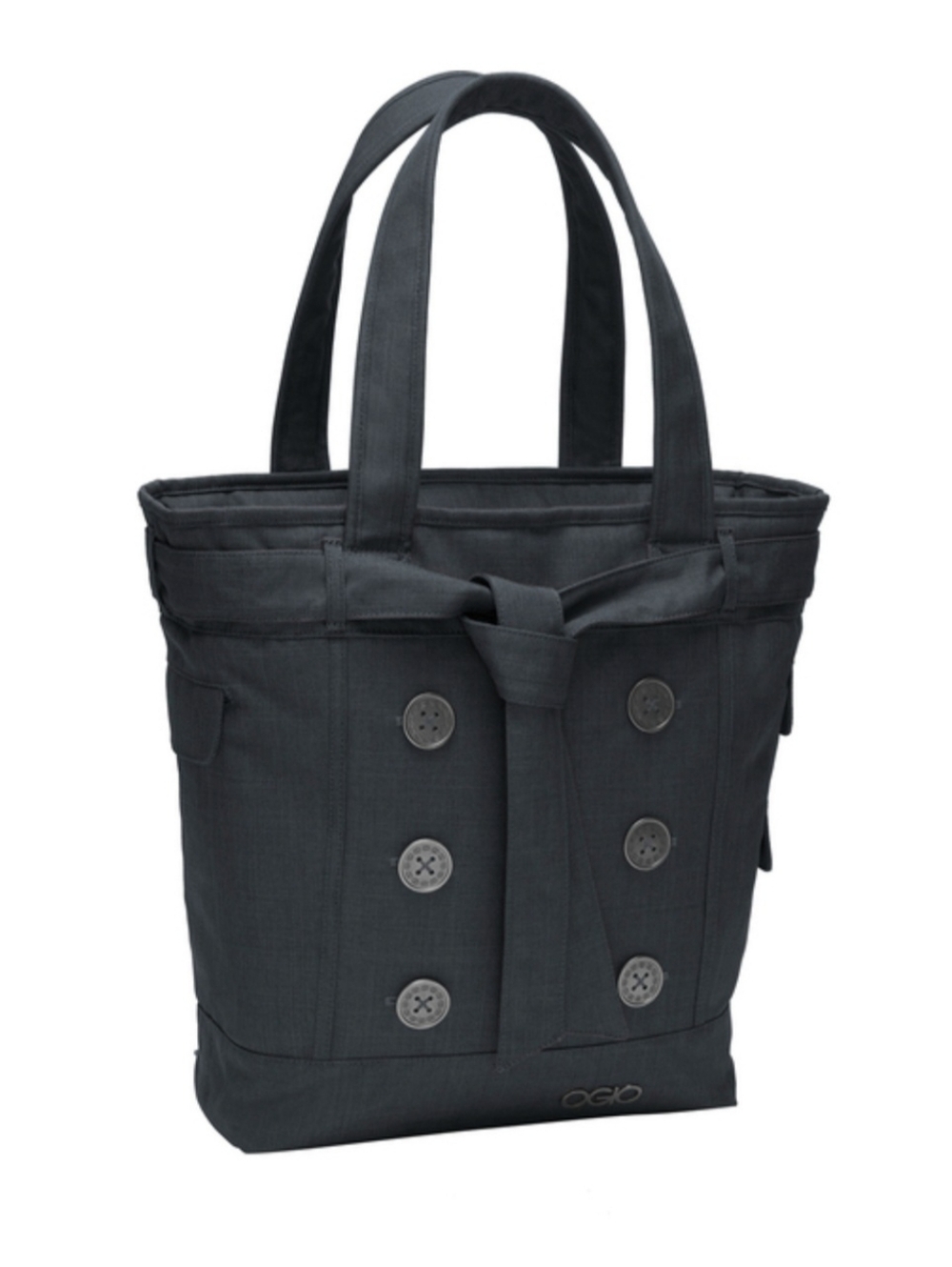 OGIO Melrose Women's Strom Gray Tote/Computer Bag with Button and Tie Accent